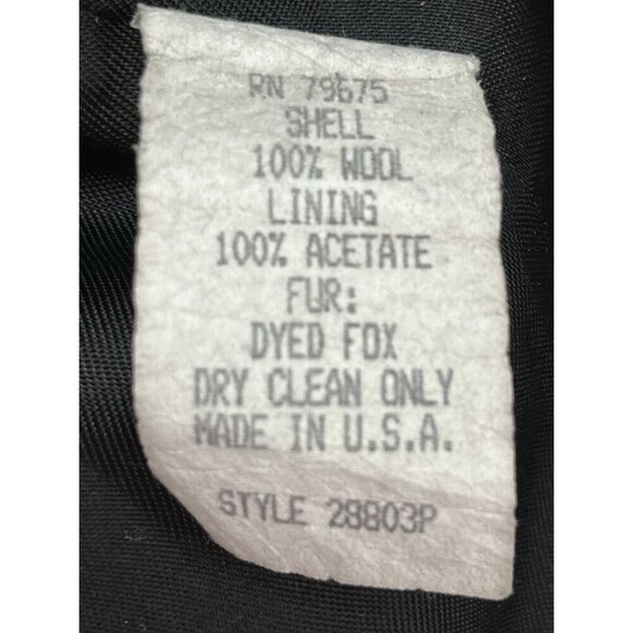 Albert Nipon Petites Wool‎ Coat Fox Fur Hood Trim Size 12P - Picture 4 of 7